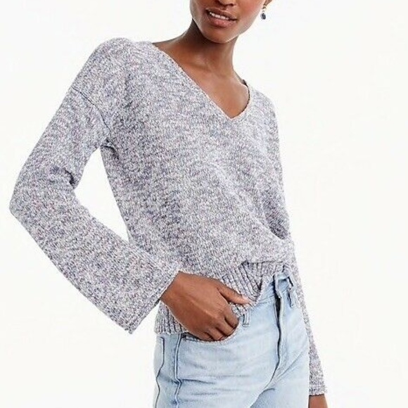 J Crew Flared Sleeve Marled Swing 